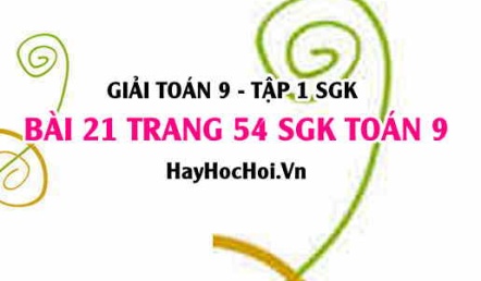 Giải bài 21 trang 54 SGK Toán 9 tập 1